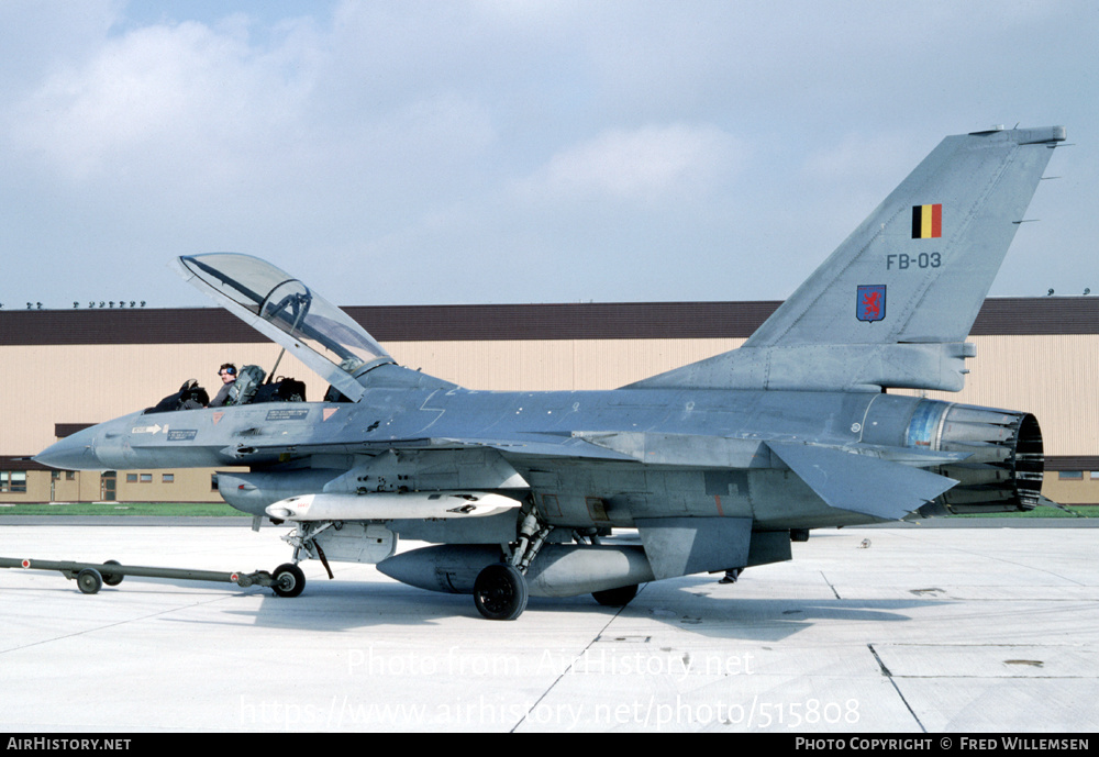 Aircraft Photo of FB-03 | General Dynamics F-16B Fighting Falcon | Belgium - Air Force | AirHistory.net #515808