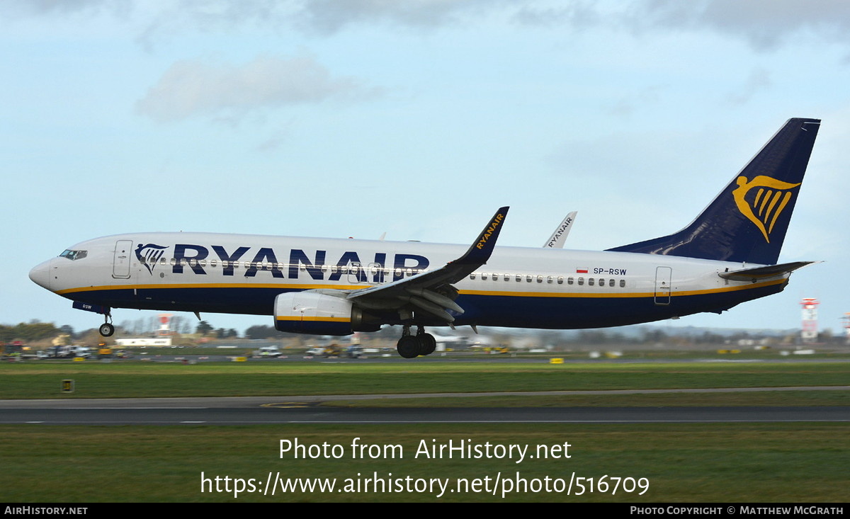 Aircraft Photo of SP-RSW | Boeing 737-800 | Ryanair | AirHistory.net #516709