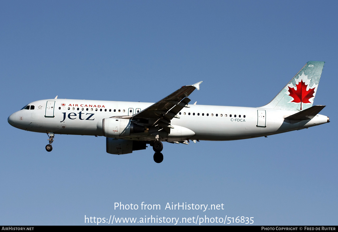 Aircraft Photo of C-FDCA | Airbus A320-211 | Air Canada Jetz | AirHistory.net #516835