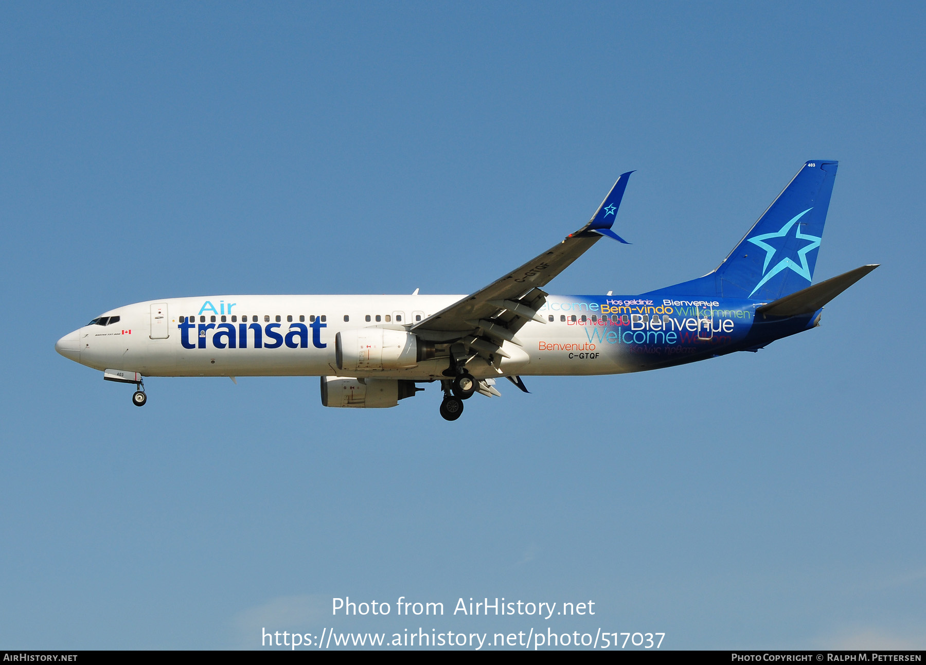 Aircraft Photo of C-GTQF | Boeing 737-8Q8 | Air Transat | AirHistory.net #517037