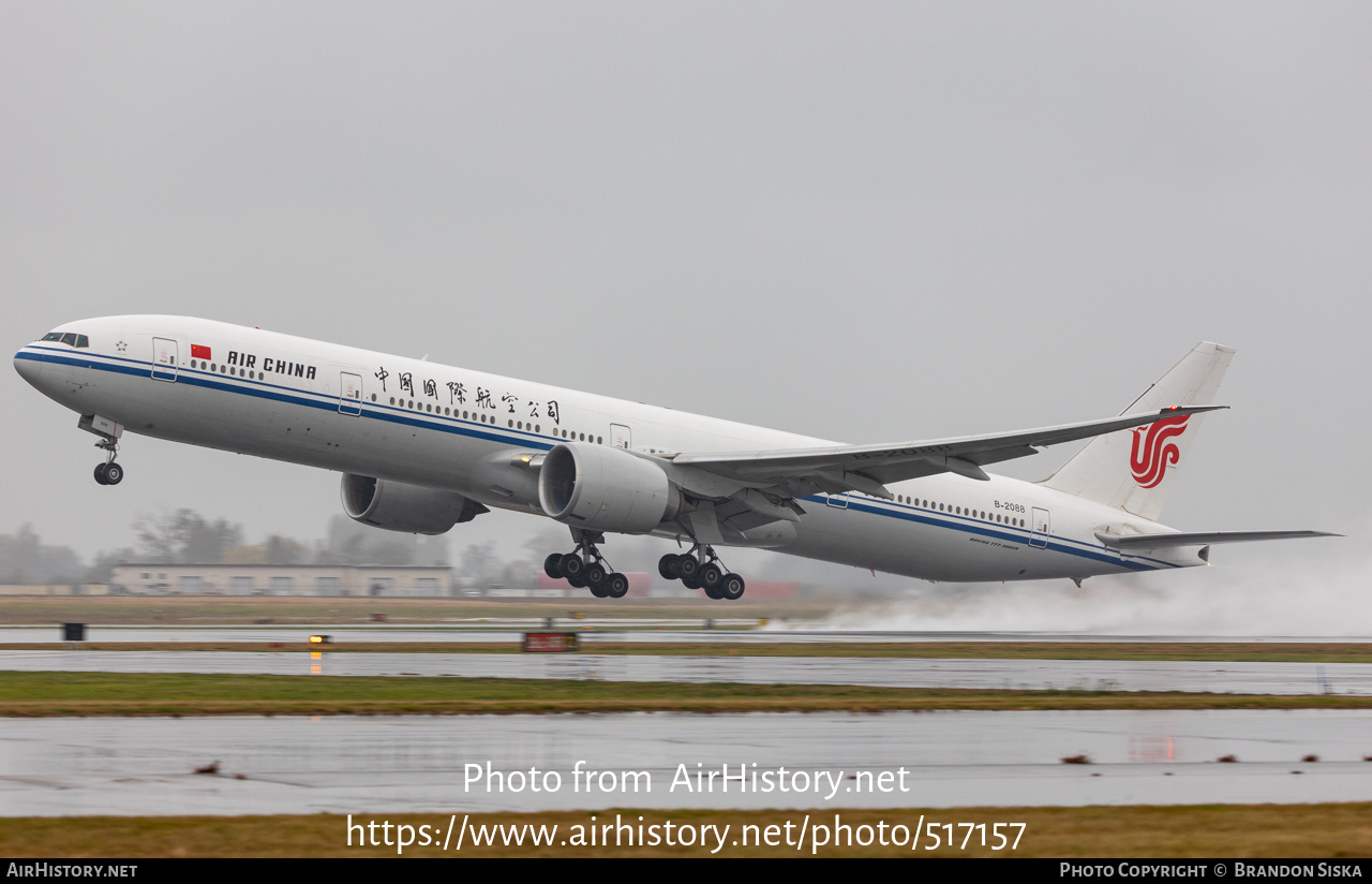 Aircraft Photo of B-2088 | Boeing 777-39L/ER | Air China | AirHistory.net #517157