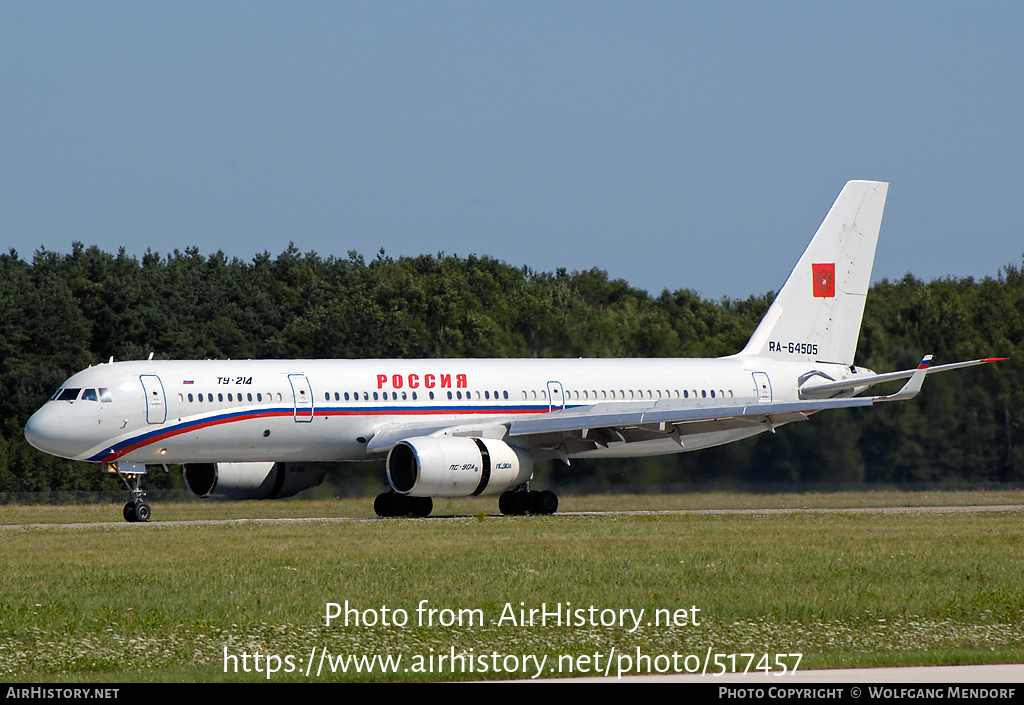 Aircraft Photo of RA-64505 | Tupolev Tu-214 | Rossiya - Russian Airlines | AirHistory.net #517457