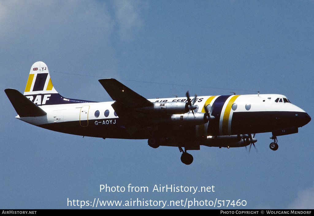 Aircraft Photo of G-AOYJ | Vickers 806 Viscount | British Air Ferries - BAF | AirHistory.net #517460