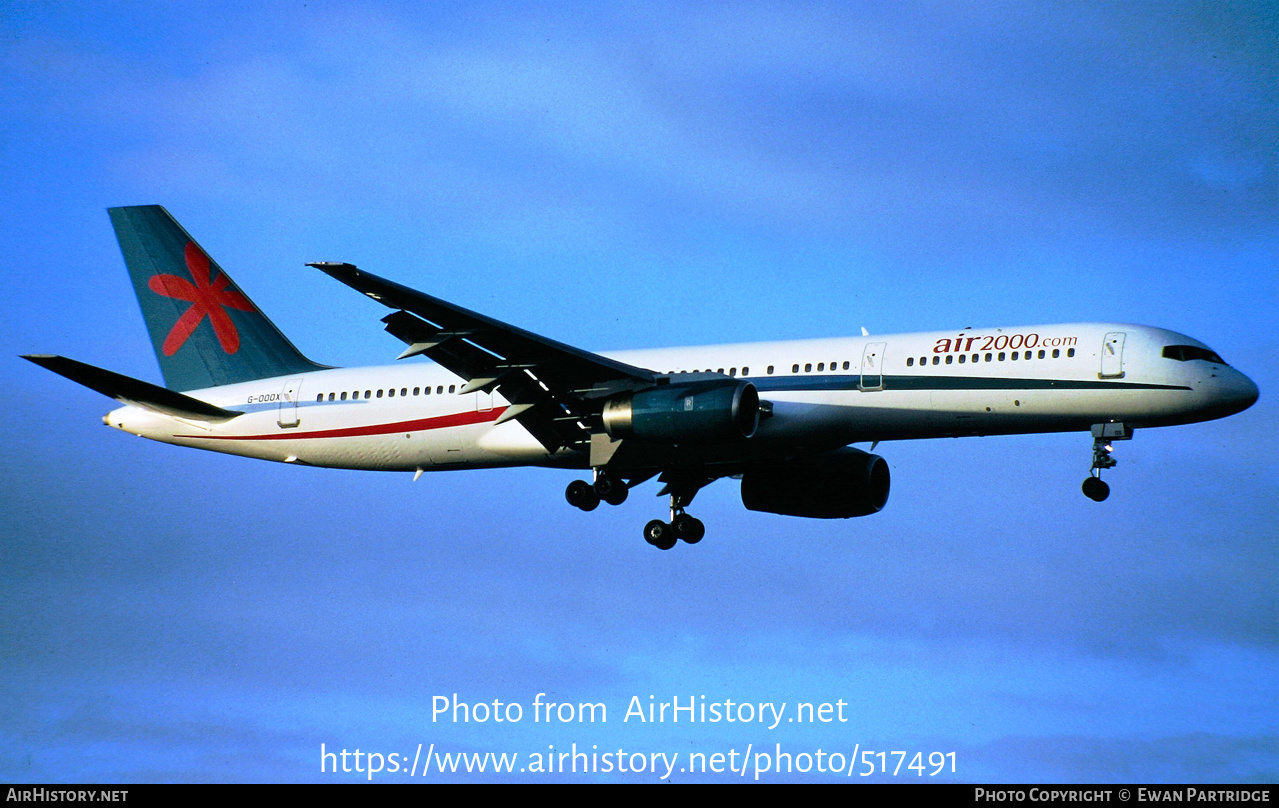 Aircraft Photo of G-OOOX | Boeing 757-2Y0 | Air 2000 | AirHistory.net #517491