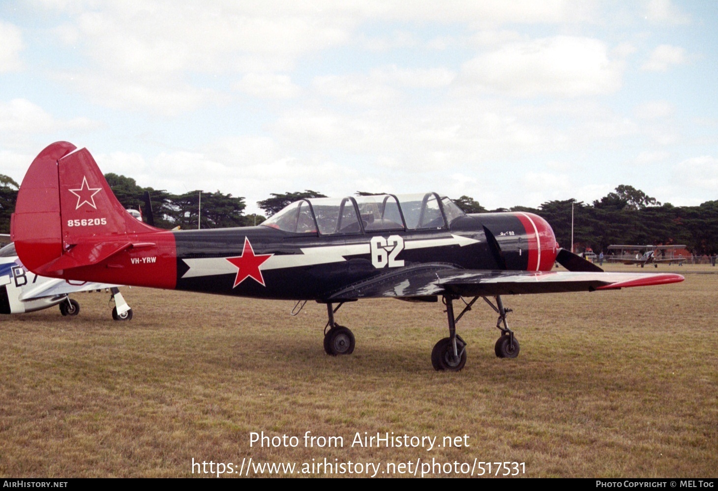 Aircraft Photo of VH-YRW / 62 white | Yakovlev Yak-52 | Soviet Union - Air Force | AirHistory.net #517531