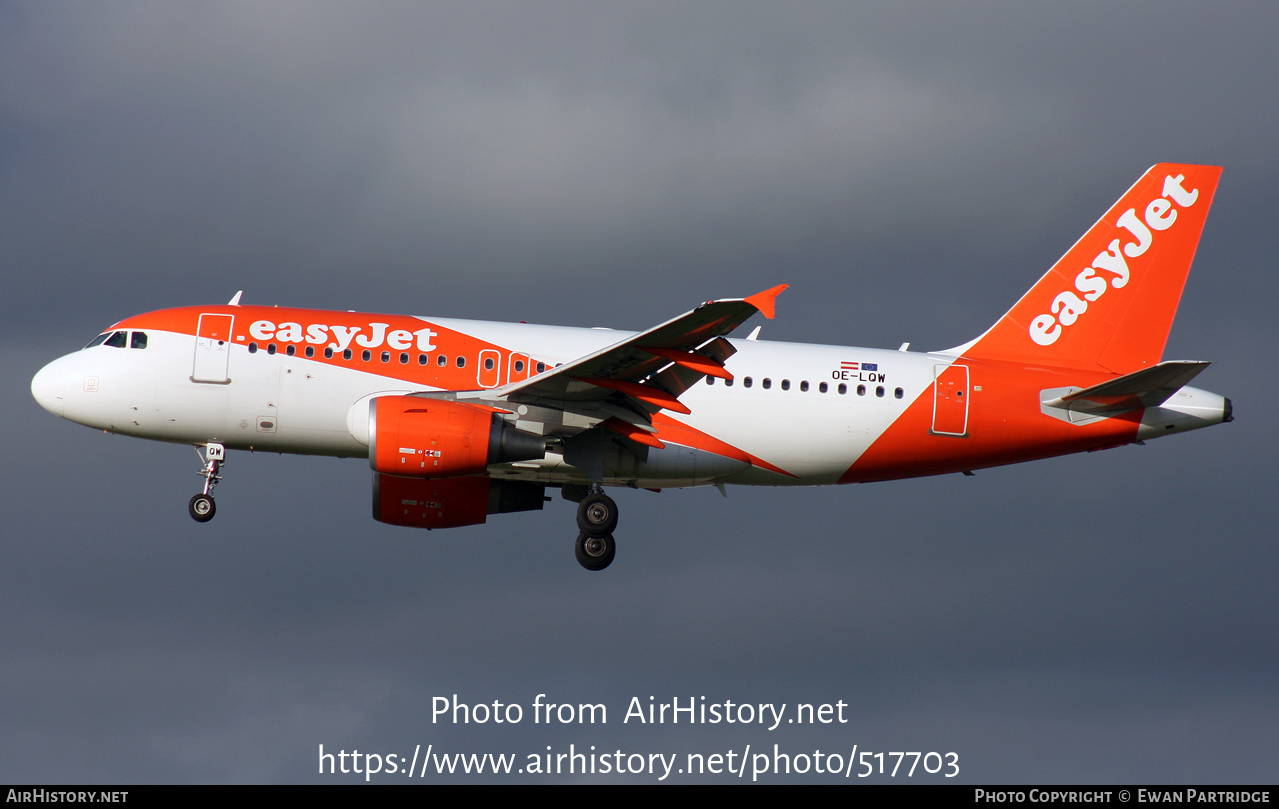 Aircraft Photo of OE-LQW | Airbus A319-111 | EasyJet | AirHistory.net #517703