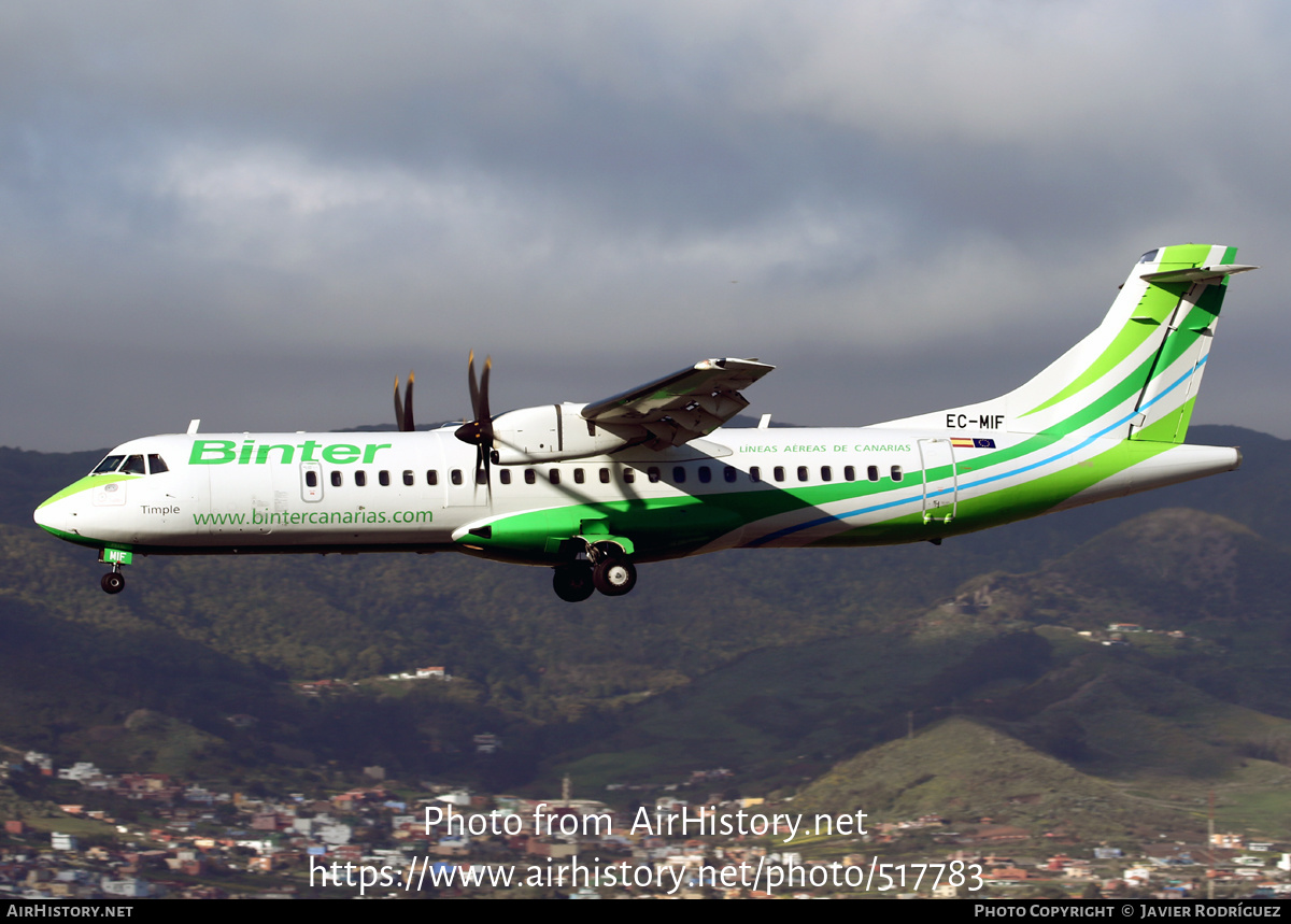 Aircraft Photo of EC-MIF | ATR ATR-72-600 (ATR-72-212A) | Binter Canarias | AirHistory.net #517783