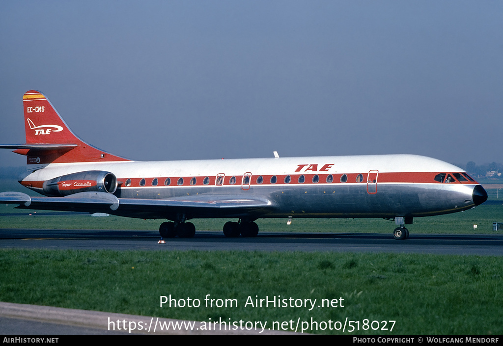 Aircraft Photo of EC-CMS | Sud SE-210 Caravelle 10B3 Super B | TAE - Trabajos Aéreos y Enlaces | AirHistory.net #518027