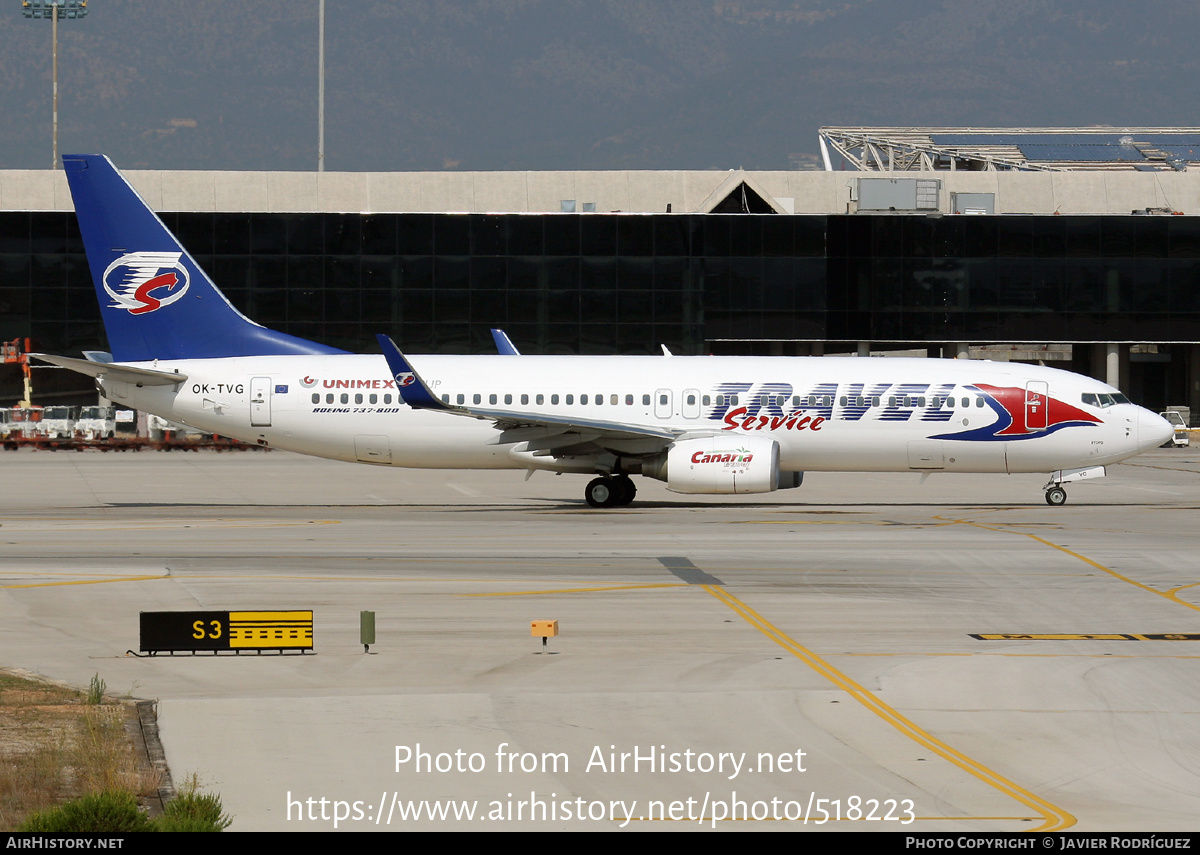 Aircraft Photo of OK-TVG | Boeing 737-8Q8 | Travel Service | AirHistory.net #518223