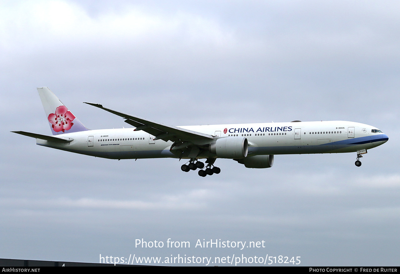 Aircraft Photo of B-18005 | Boeing 777-309/ER | China Airlines | AirHistory.net #518245