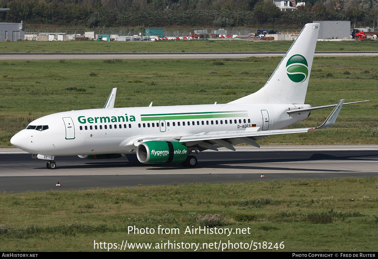 Aircraft Photo of D-AGES | Boeing 737-75B | Germania | AirHistory.net #518246