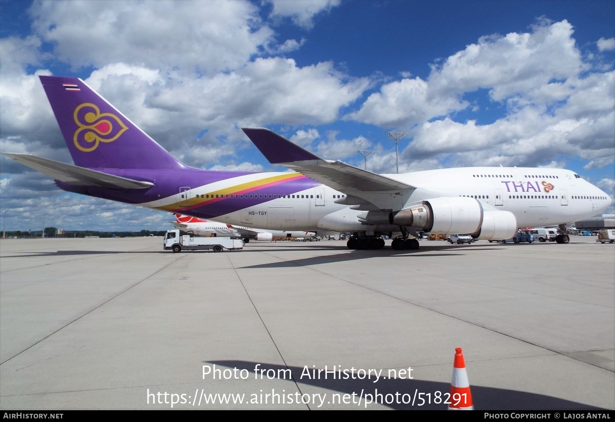 Aircraft Photo of HS-TGY | Boeing 747-4D7 | Thai Airways International | AirHistory.net #518291