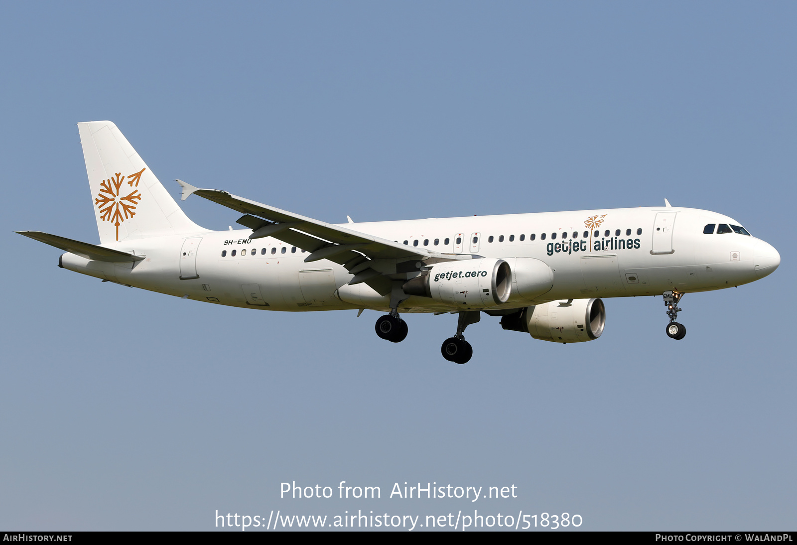 Aircraft Photo of 9H-EMU | Airbus A320-214 | GetJet Airlines | AirHistory.net #518380