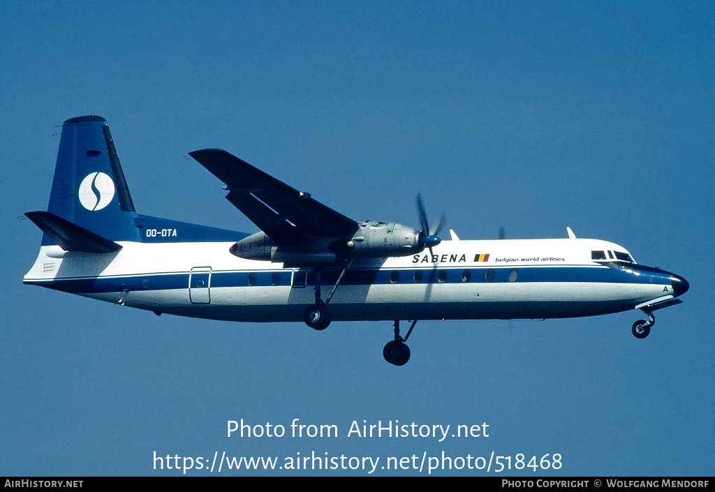 Aircraft Photo of OO-DTA | Fairchild Hiller FH-227B | Sabena | AirHistory.net #518468