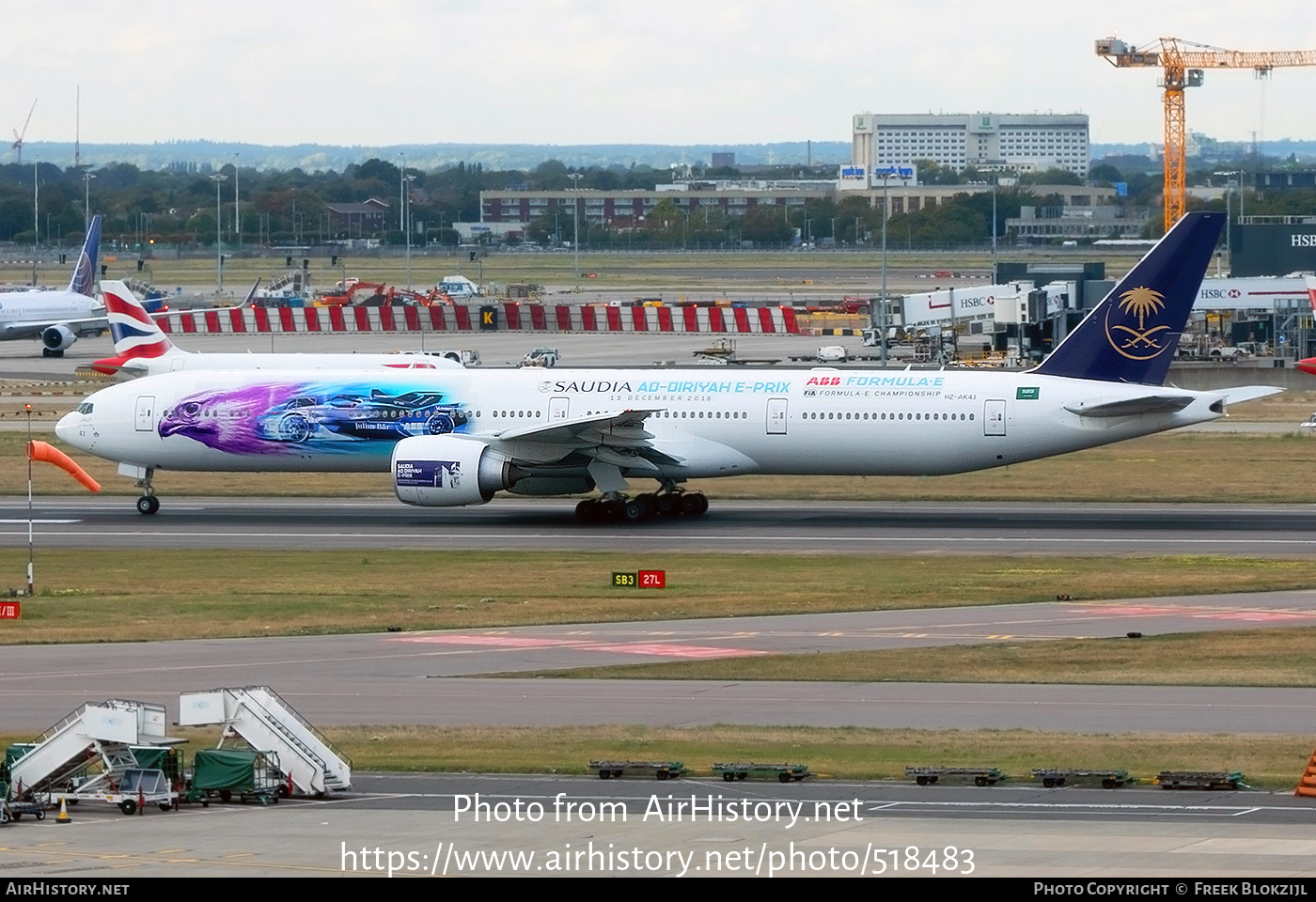 Aircraft Photo of HZ-AK43 | Boeing 777-300/ER | Saudia - Saudi Arabian Airlines | AirHistory.net #518483