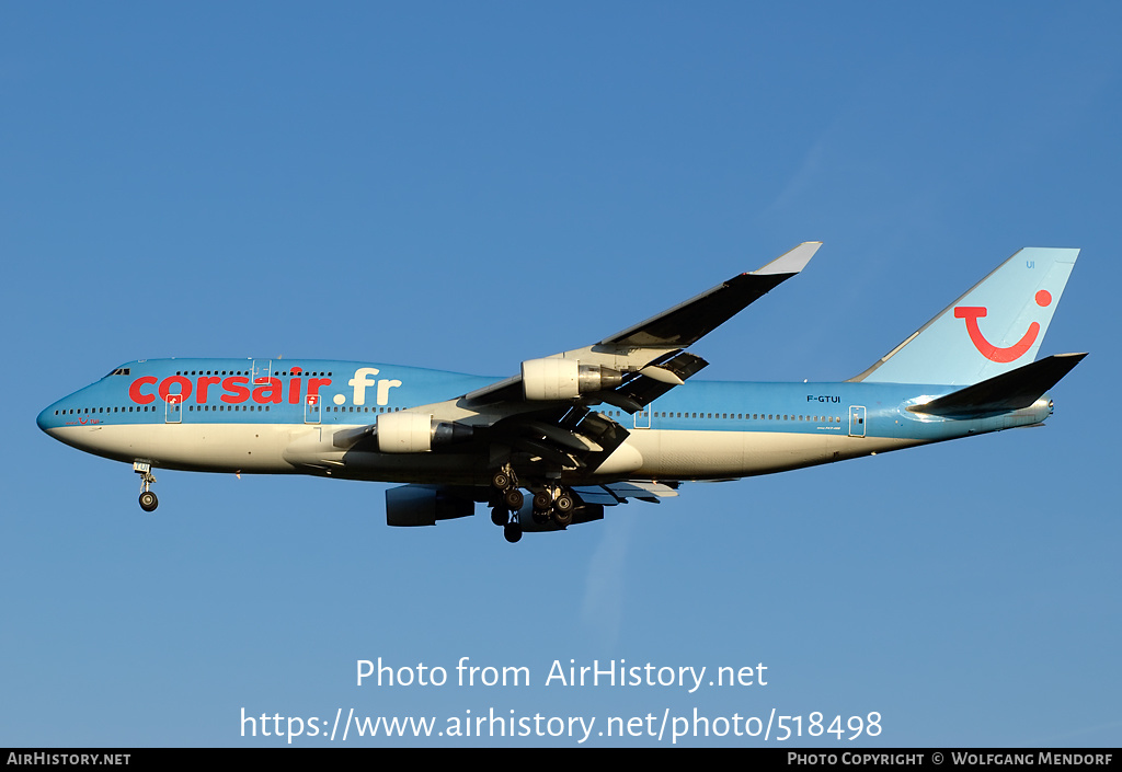 Aircraft Photo of F-GTUI | Boeing 747-422 | Corsair | AirHistory.net #518498