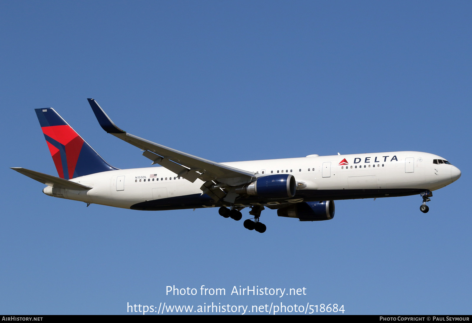 Aircraft Photo of N155DL | Boeing 767-3P6/ER | Delta Air Lines | AirHistory.net #518684