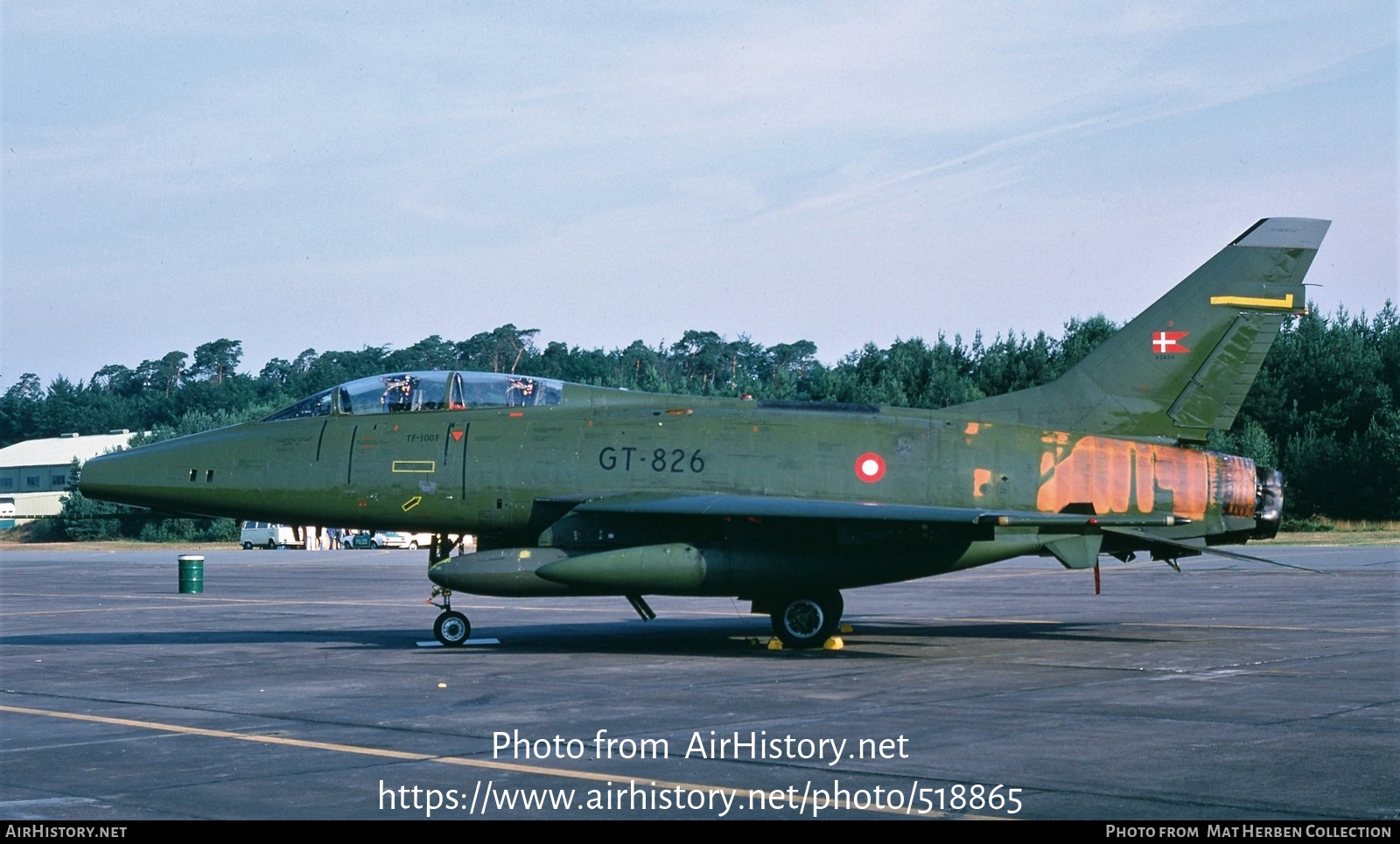 Aircraft Photo of GT-826 | North American TF-100F Super Sabre | Denmark - Air Force | AirHistory.net #518865