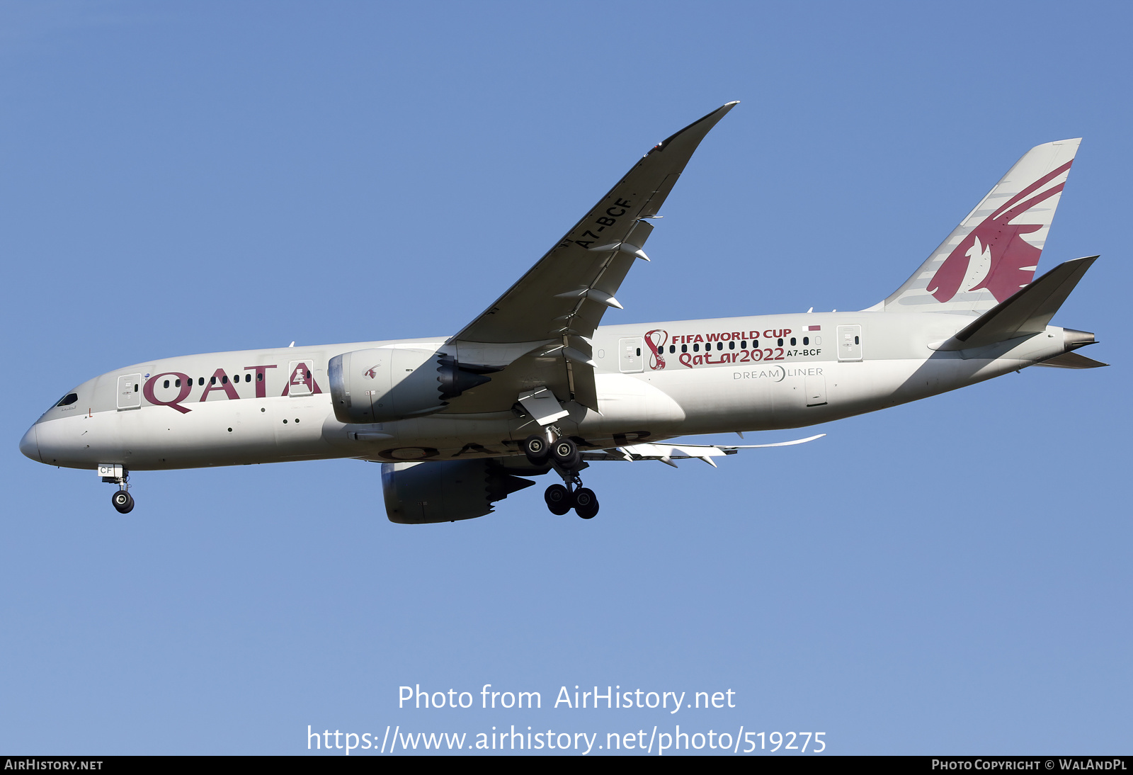 Aircraft Photo of A7-BCF | Boeing 787-8 Dreamliner | Qatar Airways | AirHistory.net #519275