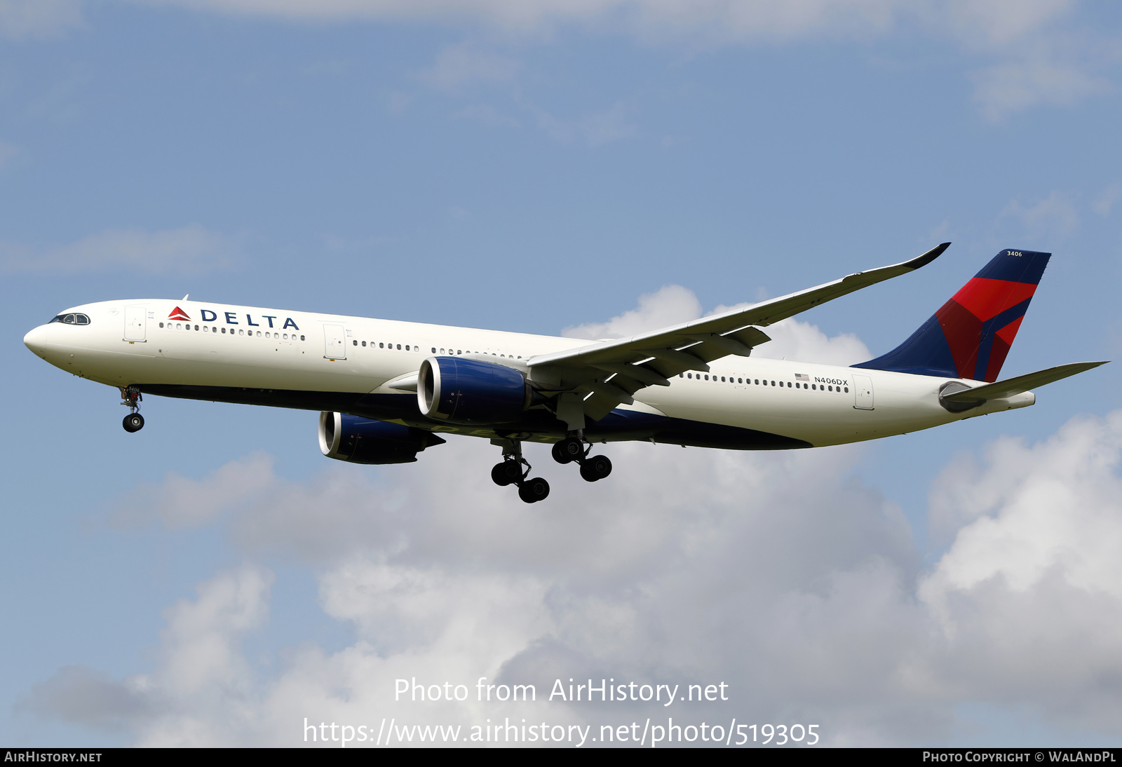 Aircraft Photo of N406DX | Airbus A330-941N | Delta Air Lines | AirHistory.net #519305