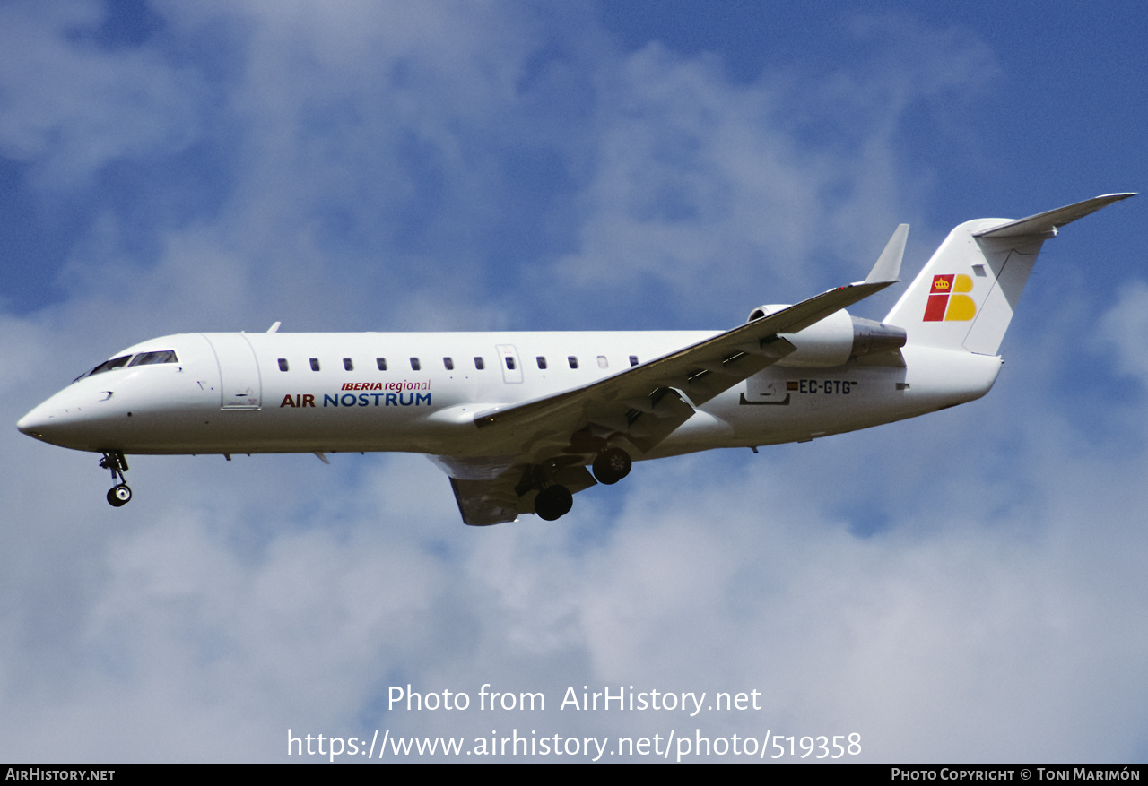 Aircraft Photo of EC-GTG | Canadair CRJ-100ER (CL-600-2B19) | Air Nostrum | AirHistory.net #519358