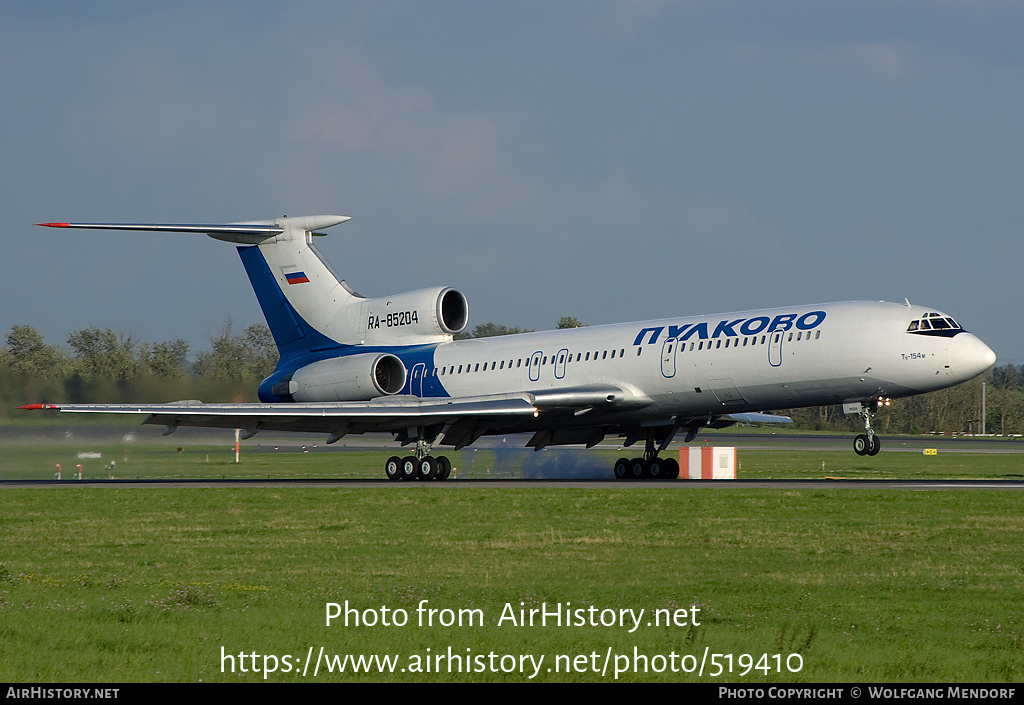 Aircraft Photo of RA-85204 | Tupolev Tu-154M | Pulkovo Airlines | AirHistory.net #519410