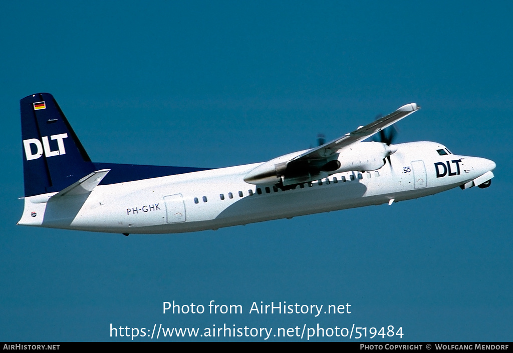 Aircraft Photo of PH-GHK | Fokker 50 | DLT - Deutsche Luftverkehrsgesellschaft | AirHistory.net #519484