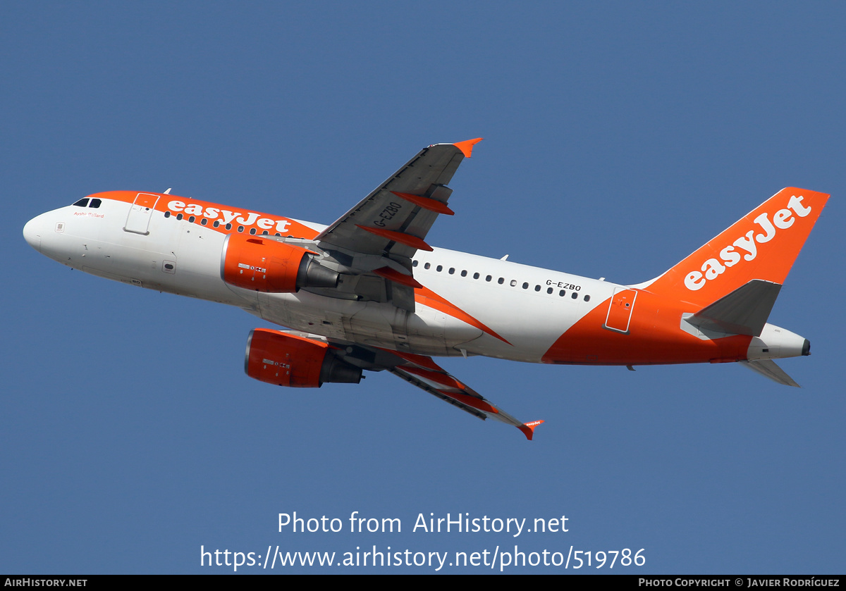 Aircraft Photo of G-EZBO | Airbus A319-111 | EasyJet | AirHistory.net #519786