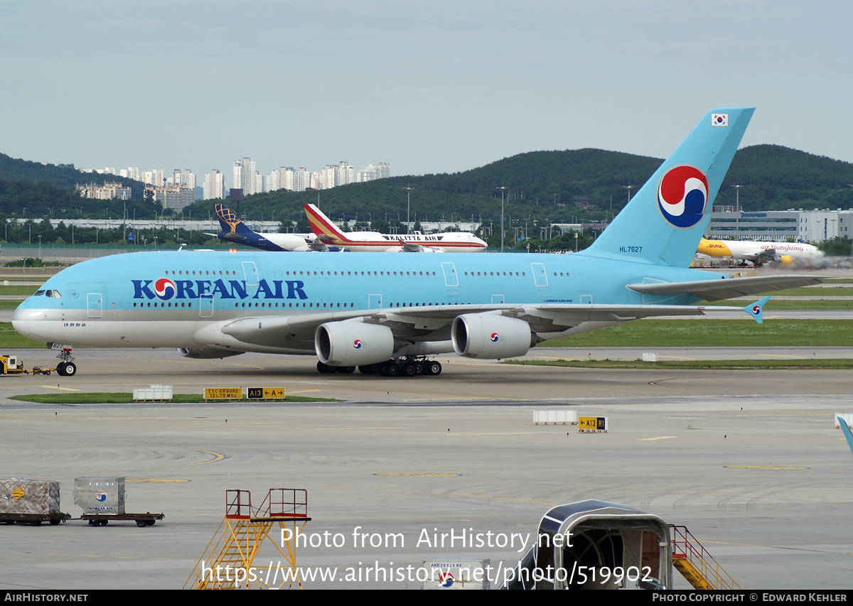 Aircraft Photo of HL7627 | Airbus A380-861 | Korean Air | AirHistory.net #519902