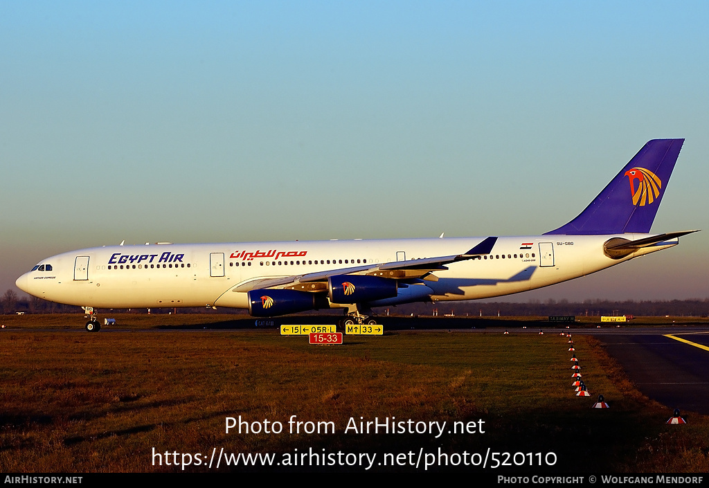 Aircraft Photo of SU-GBO | Airbus A340-212 | EgyptAir | AirHistory.net #520110