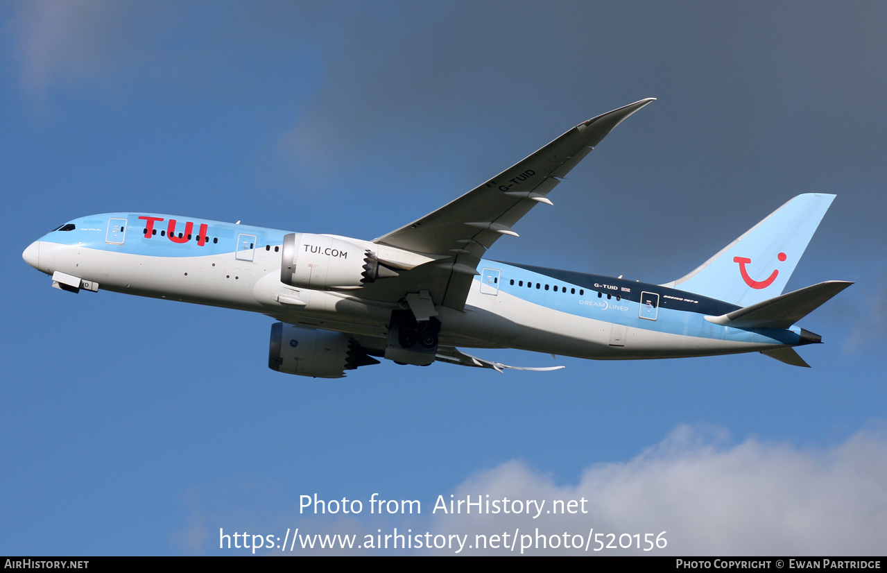 Aircraft Photo of G-TUID | Boeing 787-8 Dreamliner | TUI | AirHistory.net #520156