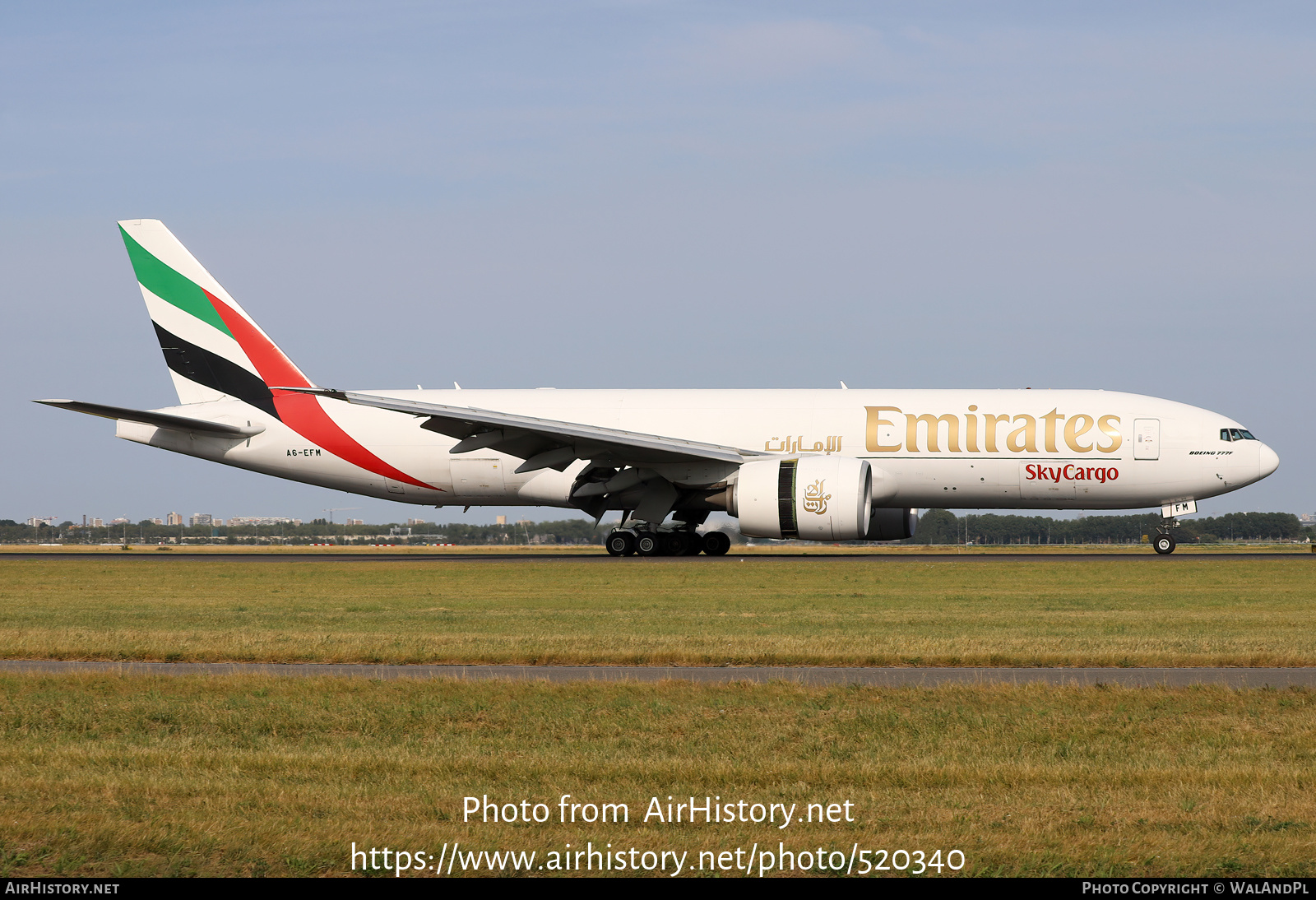 Aircraft Photo of A6-EFM | Boeing 777-F1H | Emirates SkyCargo | AirHistory.net #520340