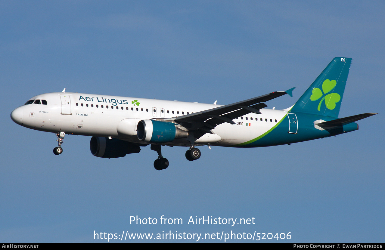 Aircraft Photo of EI-DES | Airbus A320-214 | Aer Lingus | AirHistory.net #520406