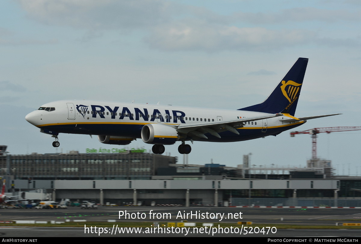 Aircraft Photo of EI-HEN | Boeing 737-8200 Max 200 | Ryanair | AirHistory.net #520470