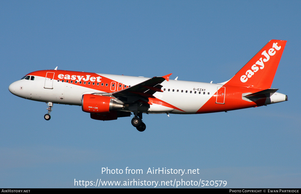 Aircraft Photo of G-EZAY | Airbus A319-111 | EasyJet | AirHistory.net #520579