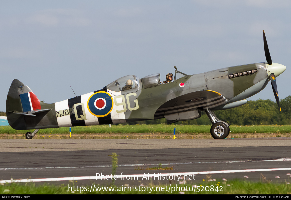 Aircraft Photo of G-BMSB / MJ627 | Supermarine 509 Spitfire T9 | UK - Air Force | AirHistory.net #520842