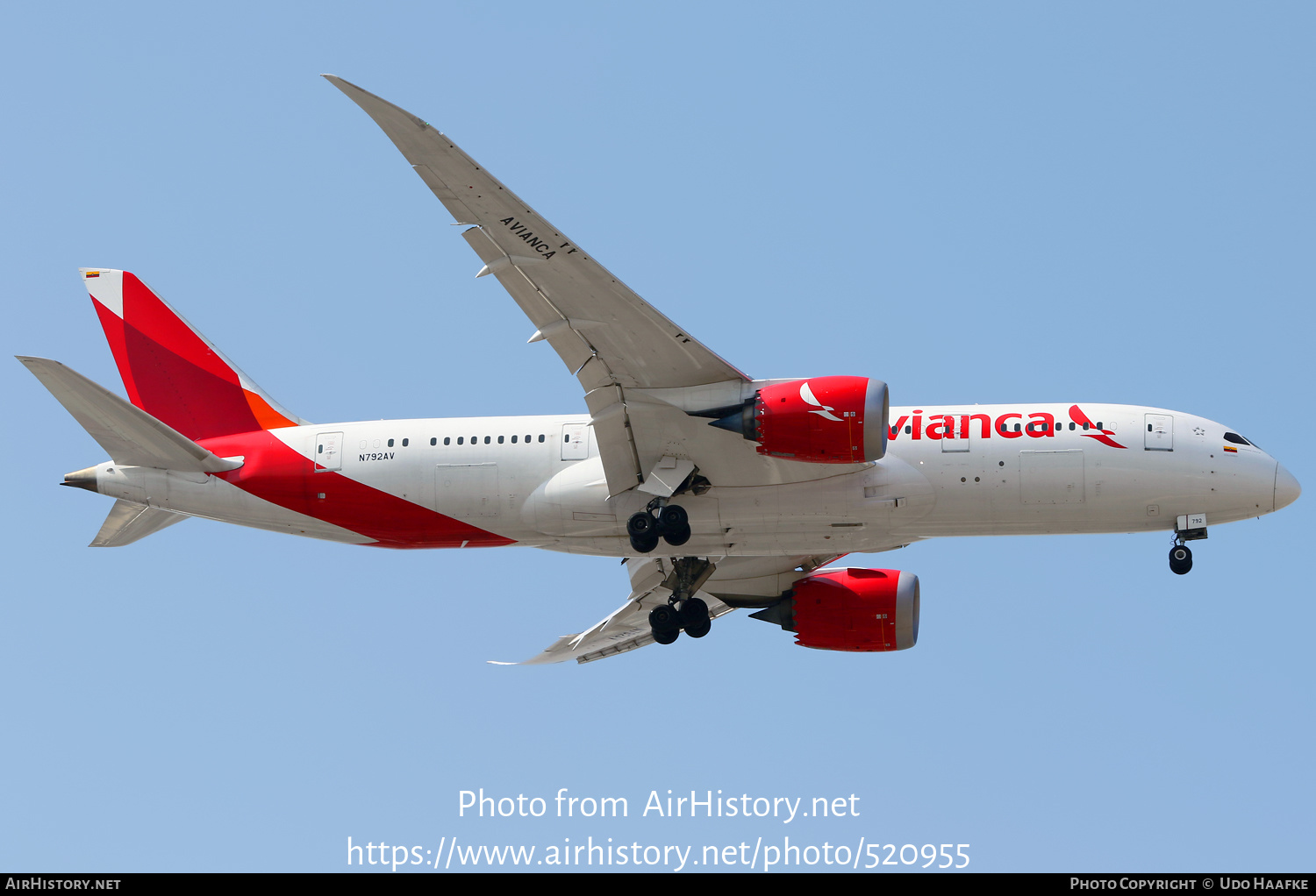 Aircraft Photo of N792AV | Boeing 787-8 Dreamliner | Avianca | AirHistory.net #520955