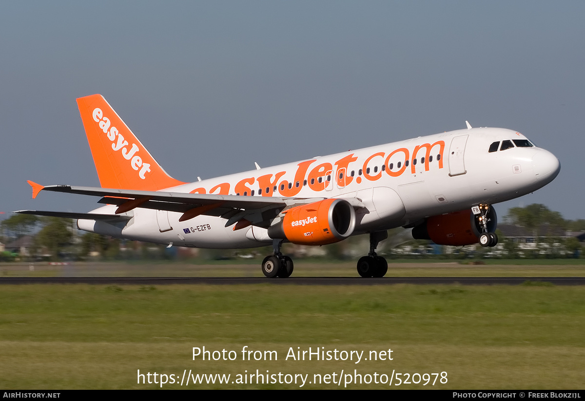 Aircraft Photo of G-EZFB | Airbus A319-111 | EasyJet | AirHistory.net #520978