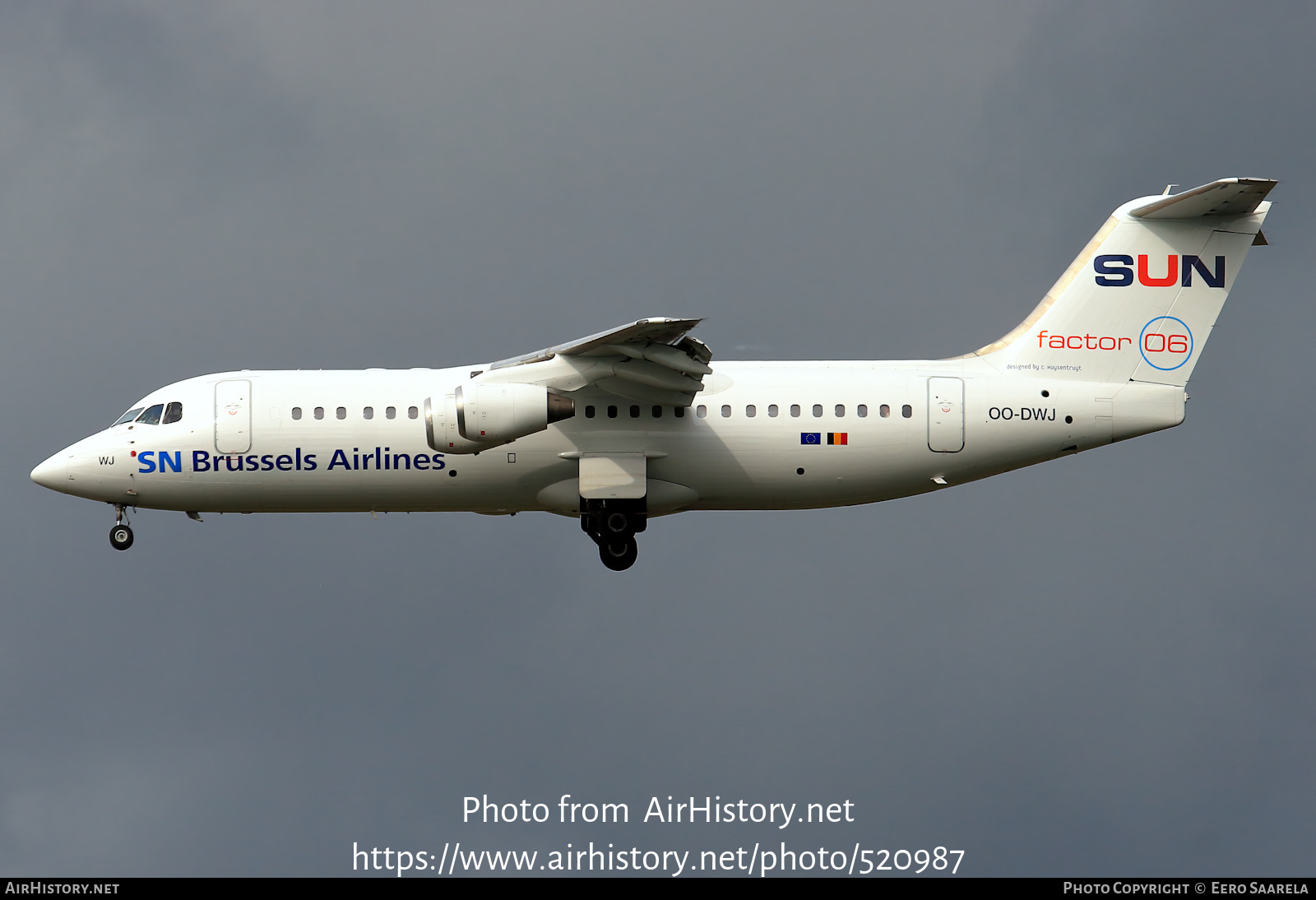 Aircraft Photo of OO-DWJ | British Aerospace Avro 146-RJ100 | SN Brussels Airlines | AirHistory.net #520987