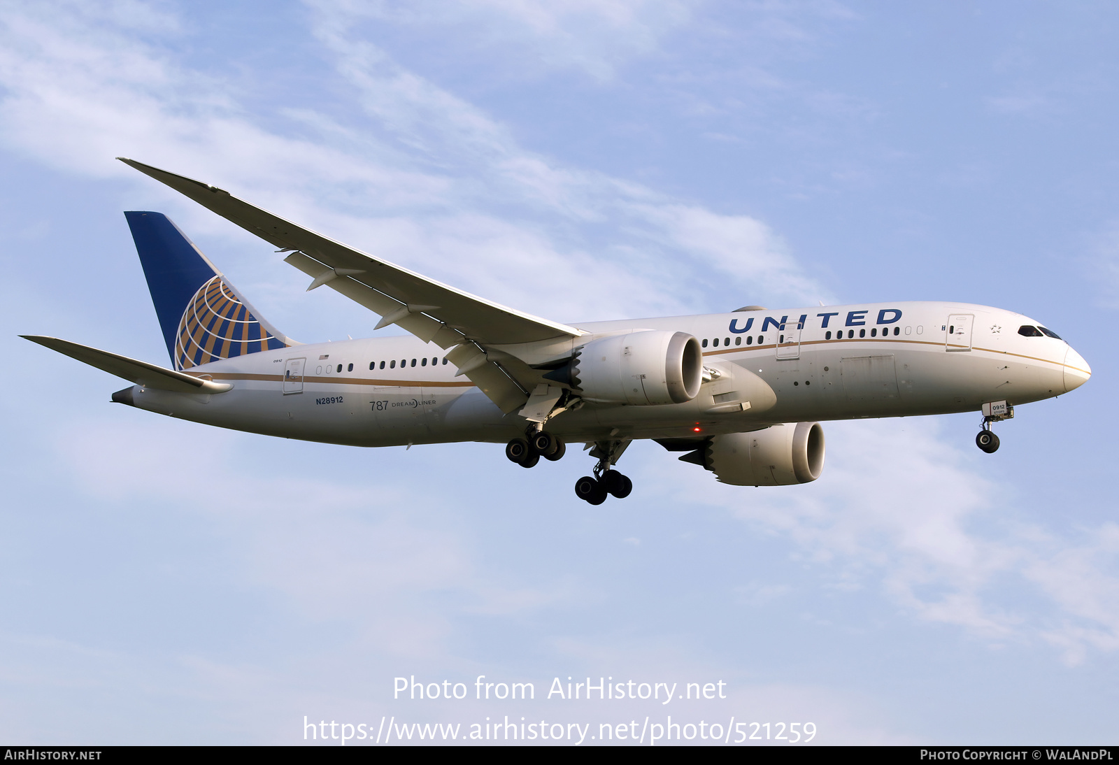 Aircraft Photo of N28912 | Boeing 787-8 Dreamliner | United Airlines | AirHistory.net #521259