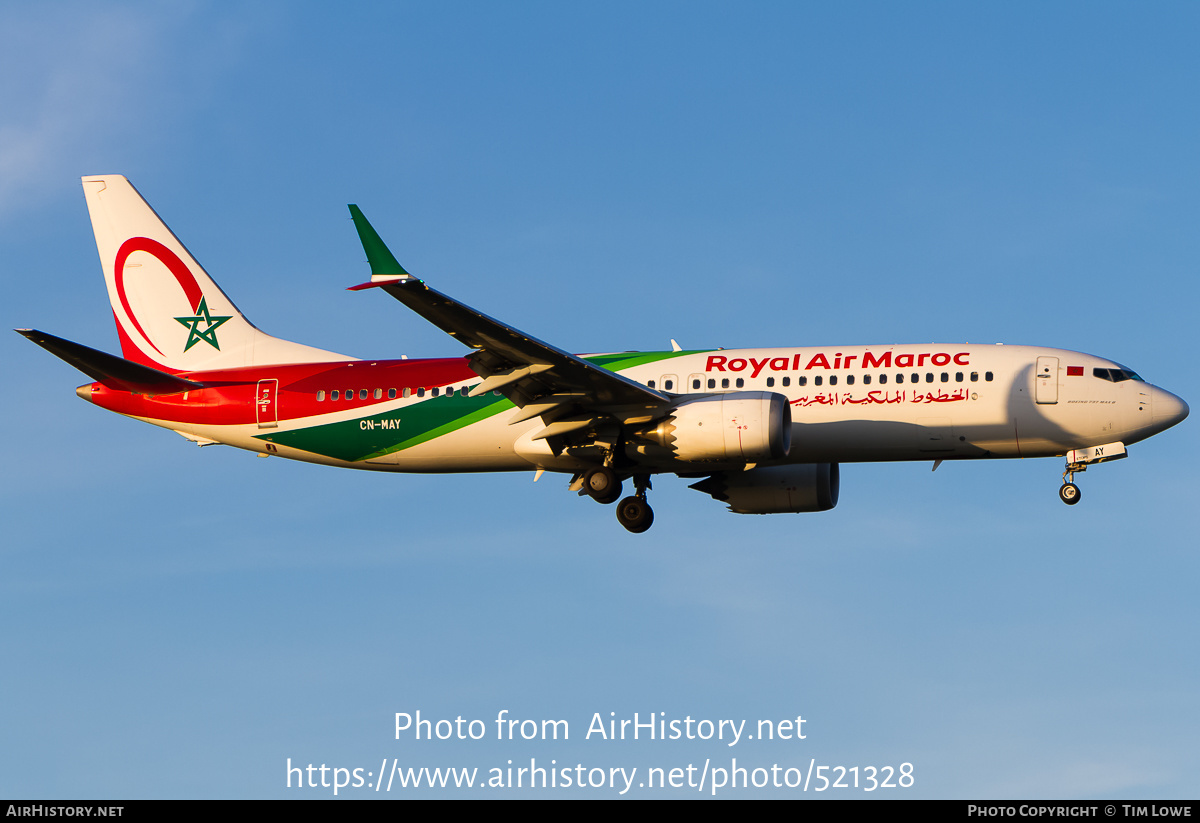 Aircraft Photo of CN-MAY | Boeing 737-8 Max 8 | Royal Air Maroc - RAM | AirHistory.net #521328