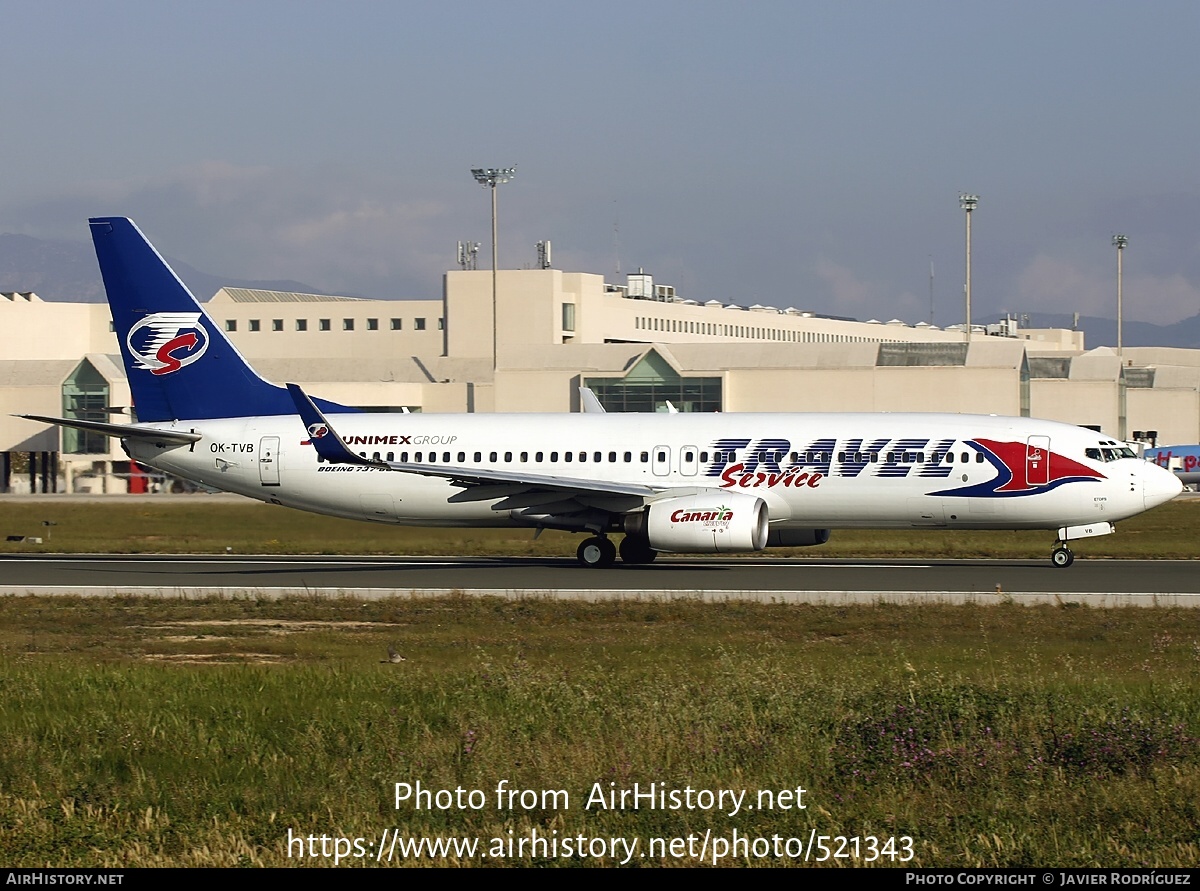 Aircraft Photo of OK-TVB | Boeing 737-8CX | Travel Service | AirHistory.net #521343