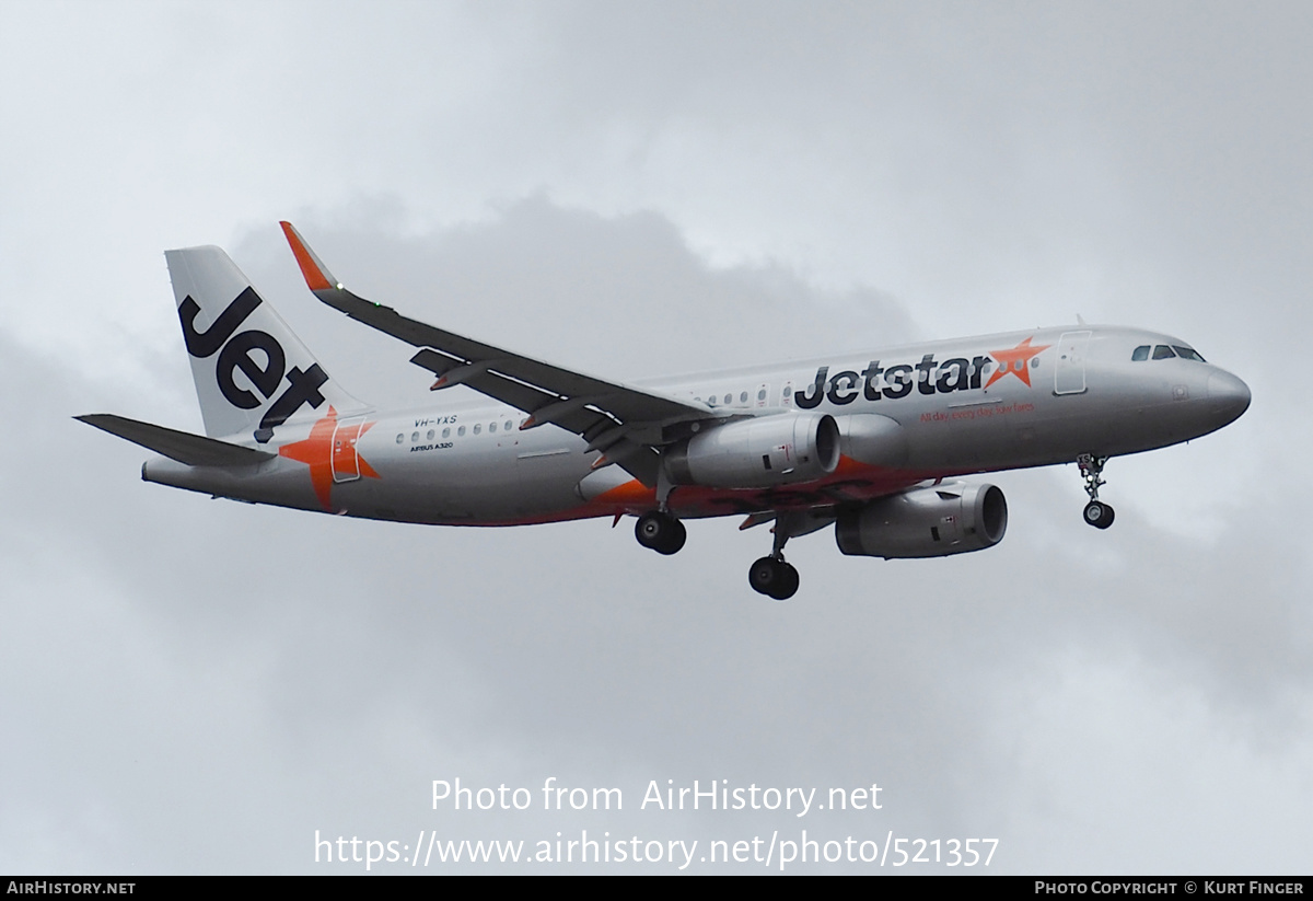 Aircraft Photo of VH-YXS | Airbus A320-232 | Jetstar Airways | AirHistory.net #521357