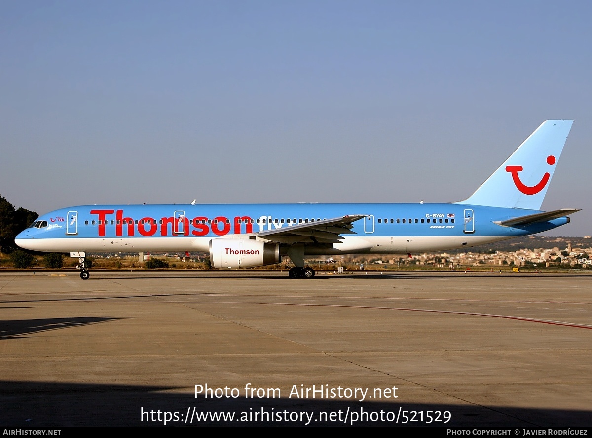 Aircraft Photo of G-BYAY | Boeing 757-204 | Thomsonfly | AirHistory.net #521529