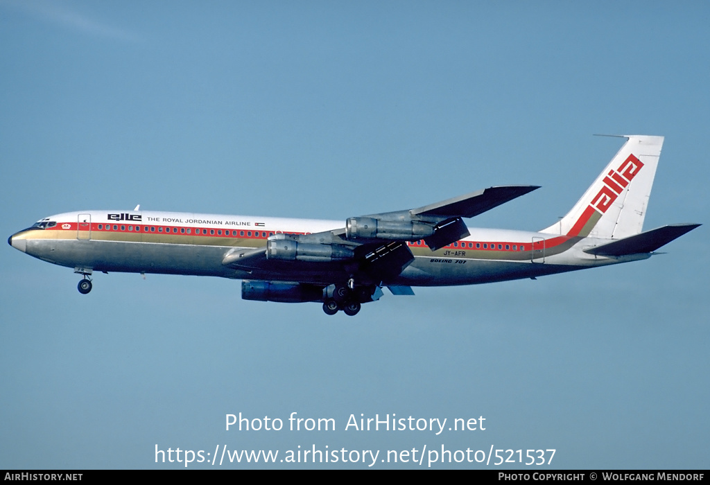 Aircraft Photo of JY-AFR | Boeing 707-344C | Alia - The Royal Jordanian Airline | AirHistory.net #521537