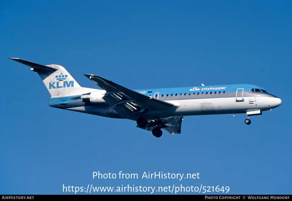 Aircraft Photo of PH-KZD | Fokker 70 (F28-0070) | KLM Cityhopper | AirHistory.net #521649