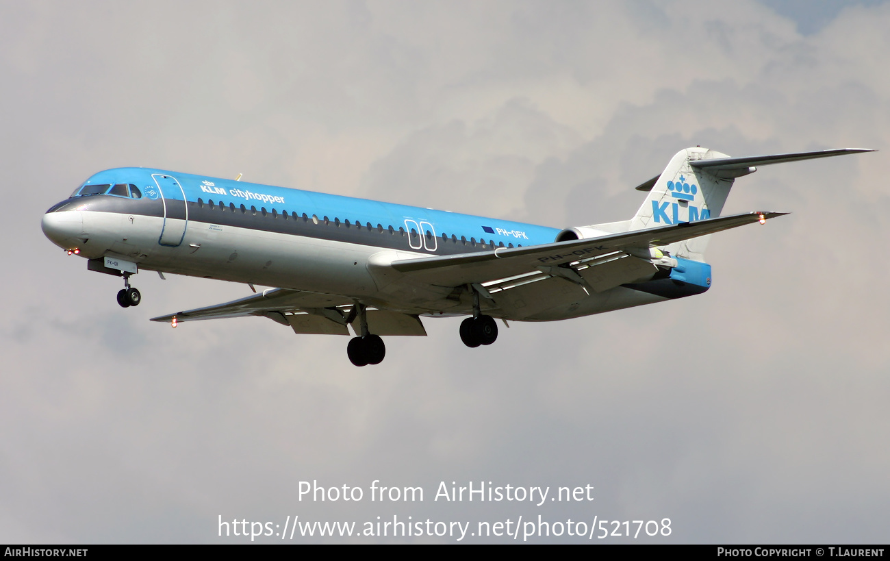 Aircraft Photo of PH-OFK | Fokker 100 (F28-0100) | KLM Cityhopper | AirHistory.net #521708