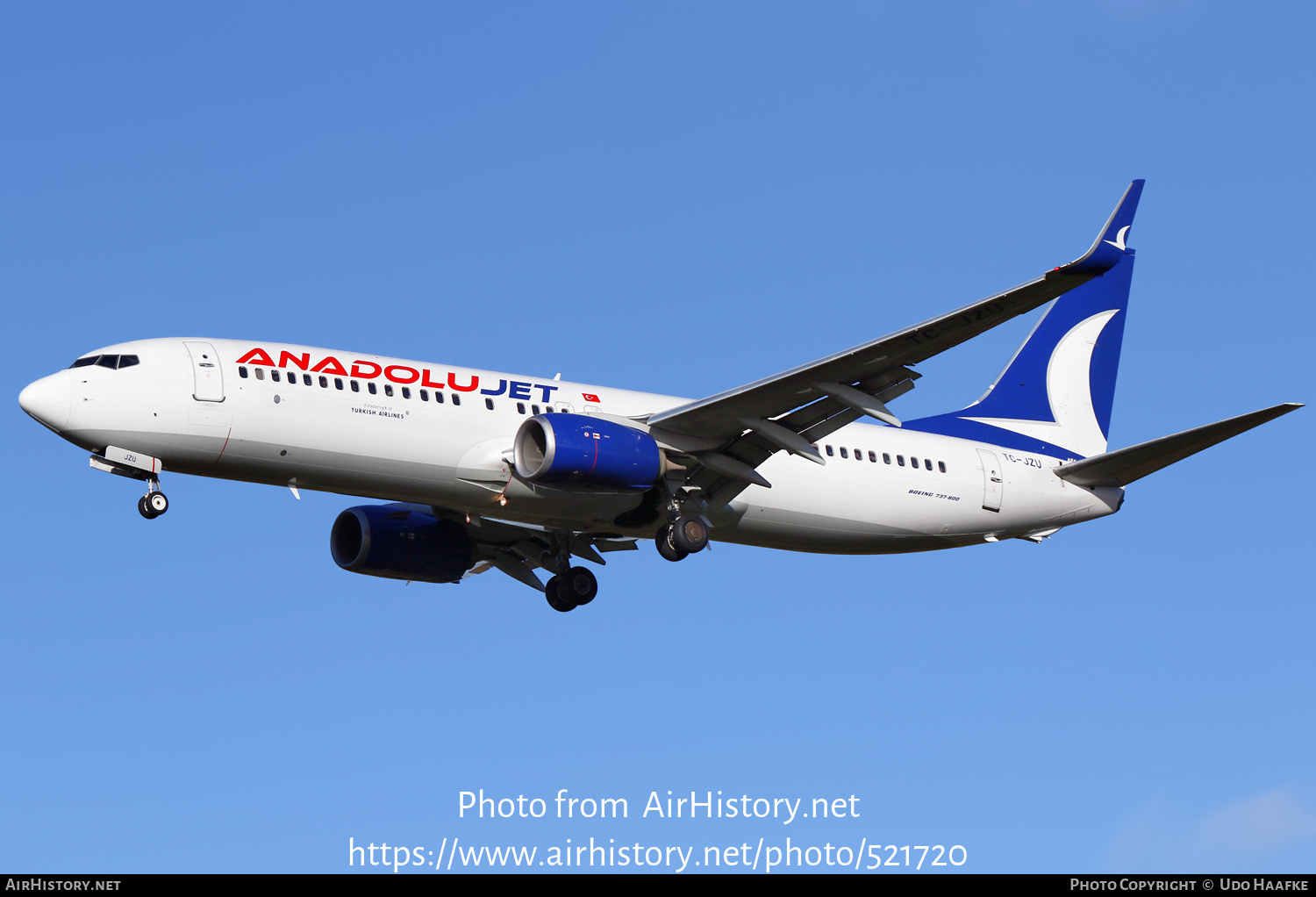 Aircraft Photo of TC-JZU | Boeing 737-8AS | AnadoluJet | AirHistory.net #521720