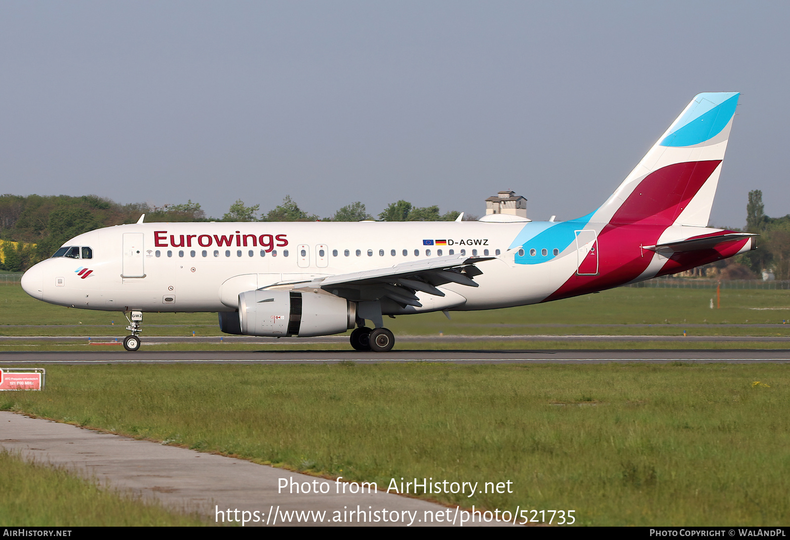 Aircraft Photo of D-AGWZ | Airbus A319-132 | Eurowings | AirHistory.net #521735