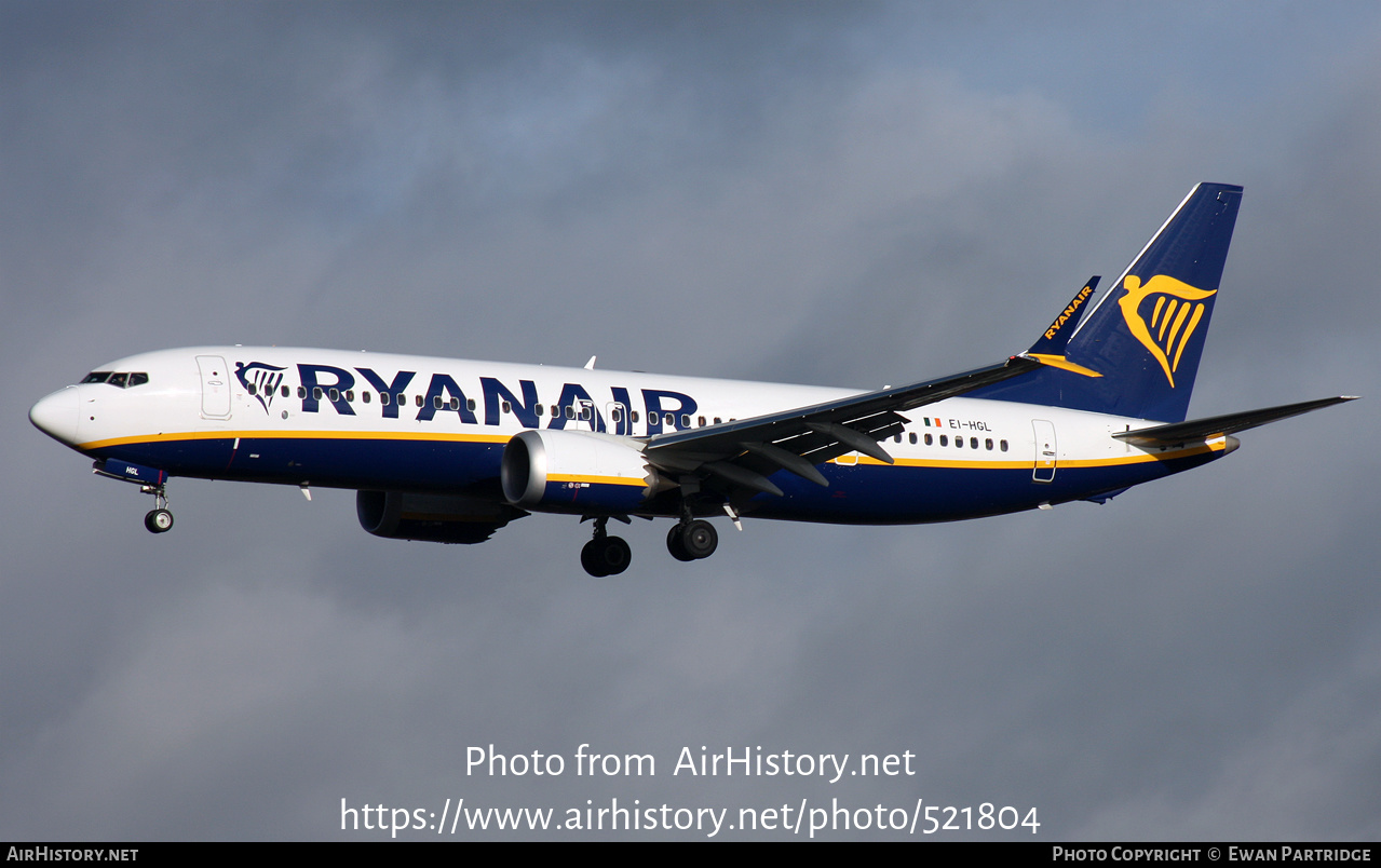 Aircraft Photo of EI-HGL | Boeing 737-8200 Max 200 | Ryanair | AirHistory.net #521804